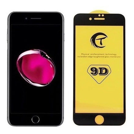 Cristal 9D para iPhone 8 Plus, 7 Plus, 6s Plus y 6 Plus color negro Cristal 9D para iPhone 8 Plus, 7 Plus, 6s Plus y 6 Plus color negro